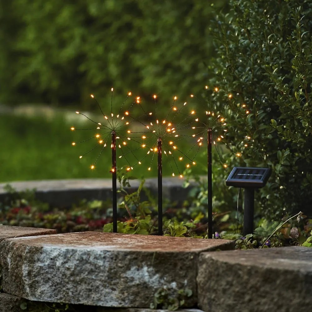 Zewnętrzne lampy solarne LED wbijane zestaw 3 szt. (wysokość 40 cm) Firework – Star Trading