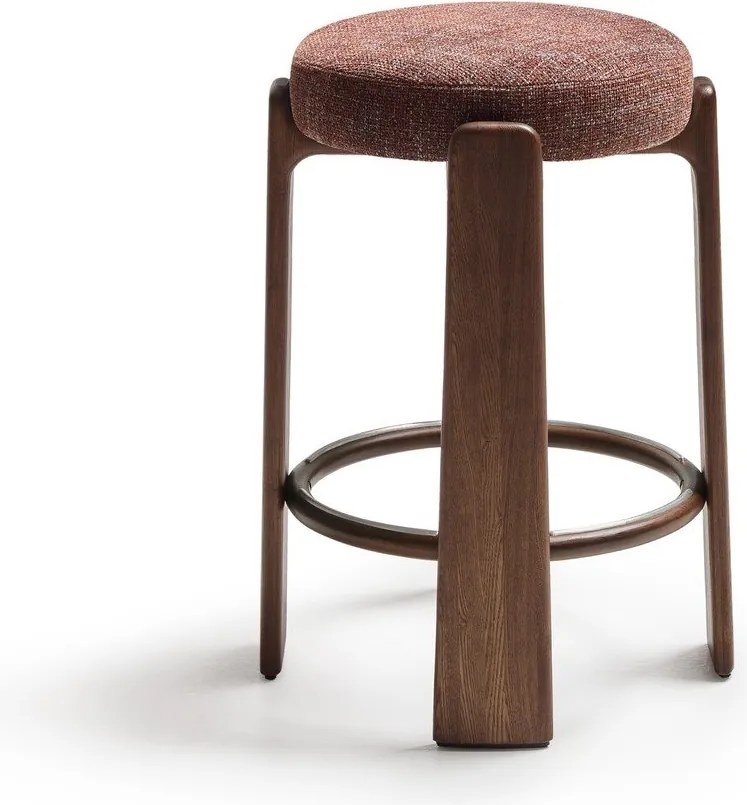 Brązowy/w ciemnym naturalnym kolorze hoker z litego drewna jesionowego (wysokość siedziska 75 cm) Granite – Kave Home