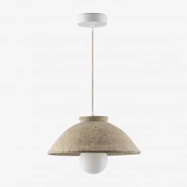 Lampa Sufitowa Wisząca Z Terakoty Sainza Kremowa Tapioca & Ø32 Cm - Sklum