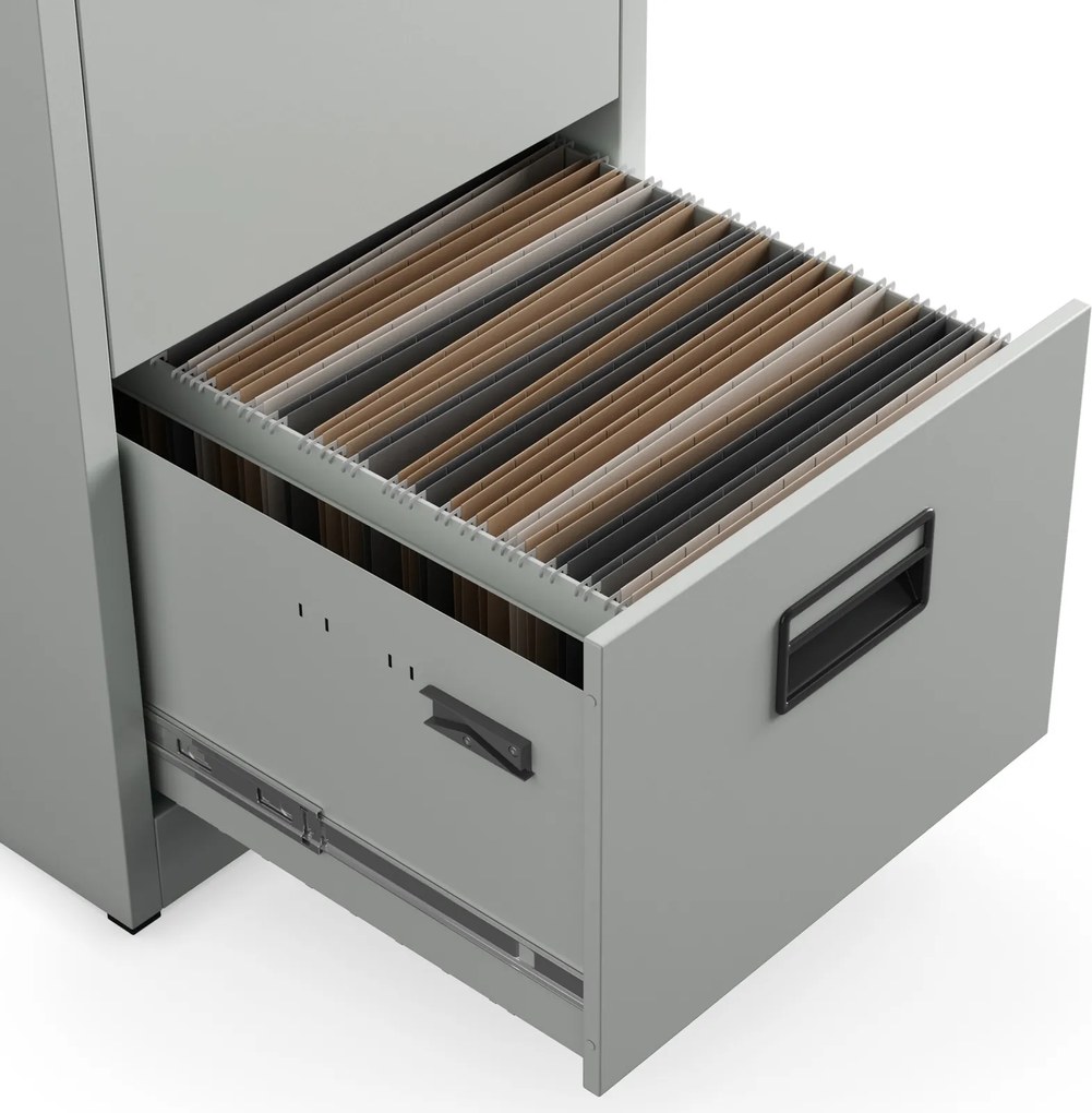 Metalowa szafka kartotekowa 46x62x132 cm Sara V004 szara