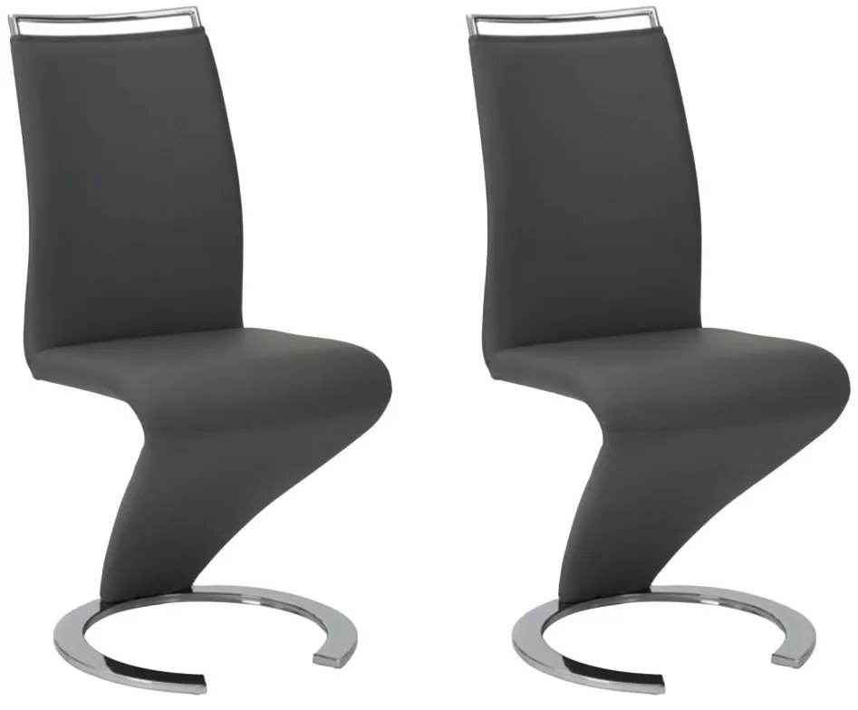 Komplet 2 krzeseł TWIZY - Materiał skóropodobny czarny