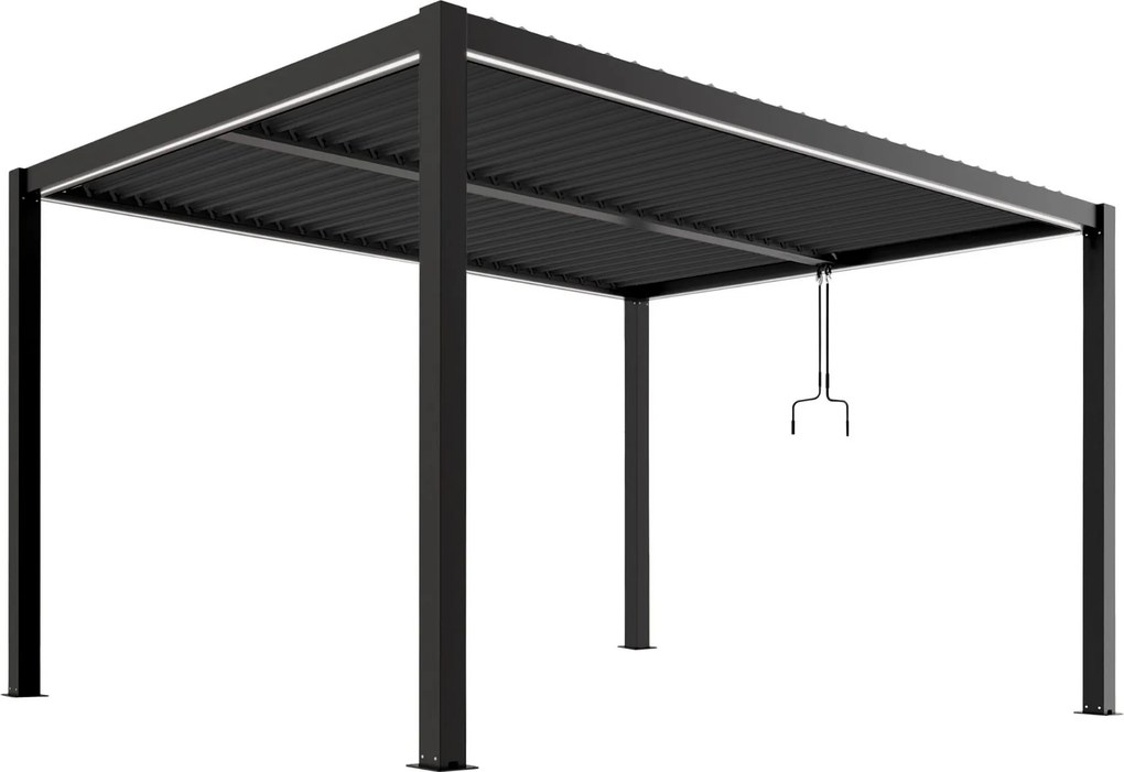 PERGOLA OGRODOWA LUXE 3X4X2.5M ANTRACYT Z LED