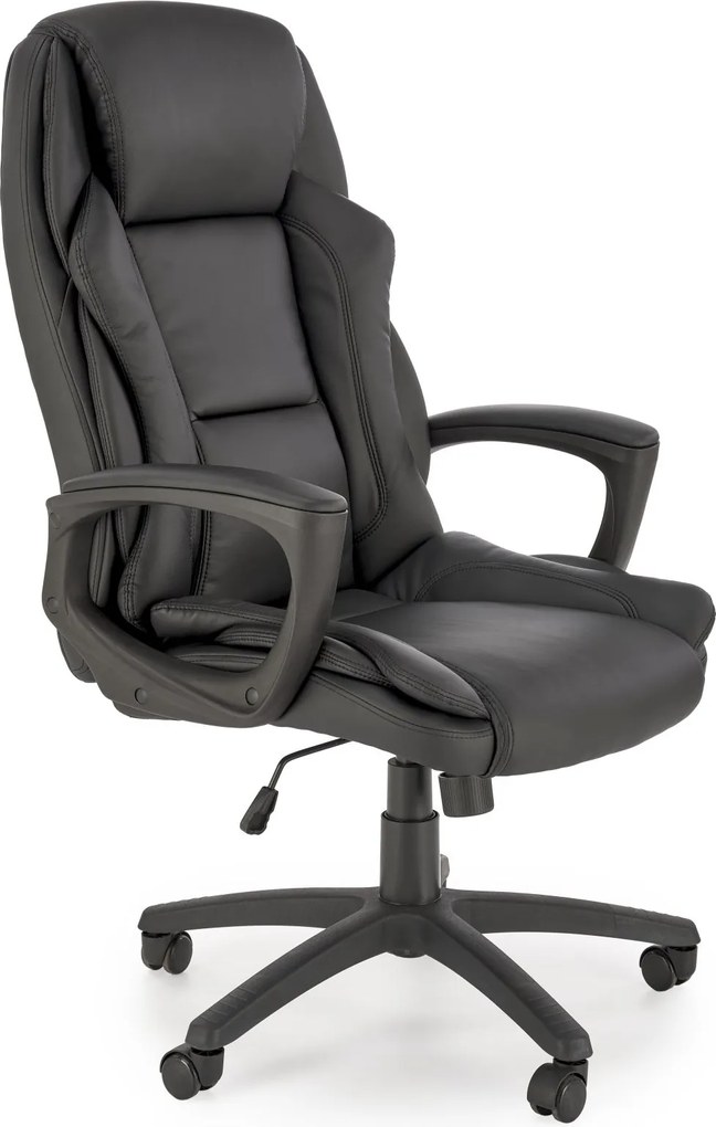 Czarny fotel biurowy z ekoskóry Mario Halmar