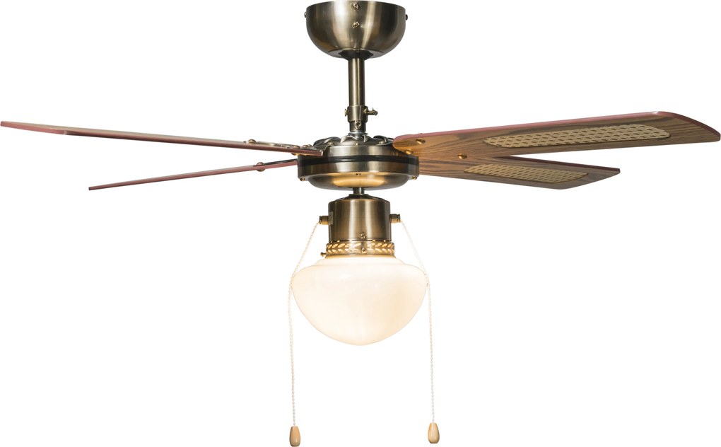 Industrialny wentylator sufitowy z oświetleniem 100 cm drewno - Wind