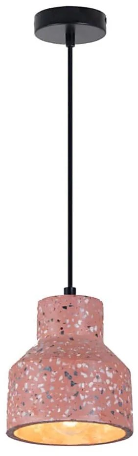 Klausen 111038 - Lampa wisząca RESIN 1xE27/11W/230V różowo-czarna