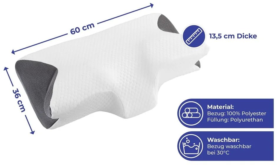 Poduszka ortopedyczna z pianki z pamięcią kształtu 36x60 cm – Maximex