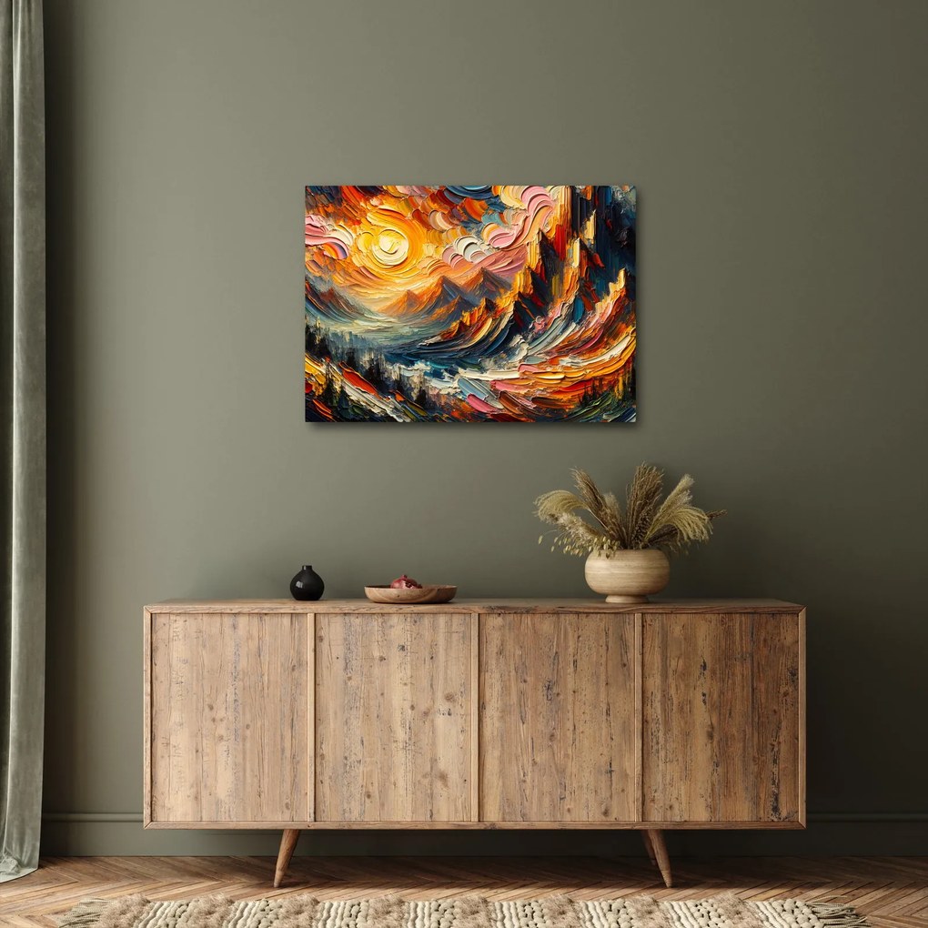Obraz - Góry oświetlone słońcem (70x50 cm)