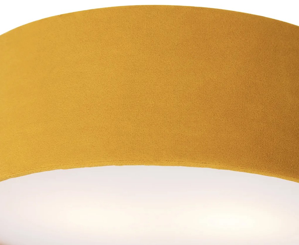 Nowoczesna lampa sufitowa żółta ze złotym wnętrzem 30 cm - Drum Nowoczesny Oswietlenie wewnetrzne