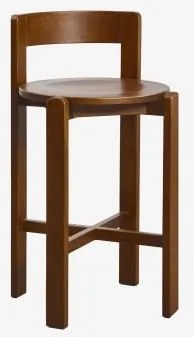 Zestaw 2 Wysokich Stołków Z Drewna Dębowego Noreli Ciemny Dąb Brązowy & ↑65 Cm - Sklum