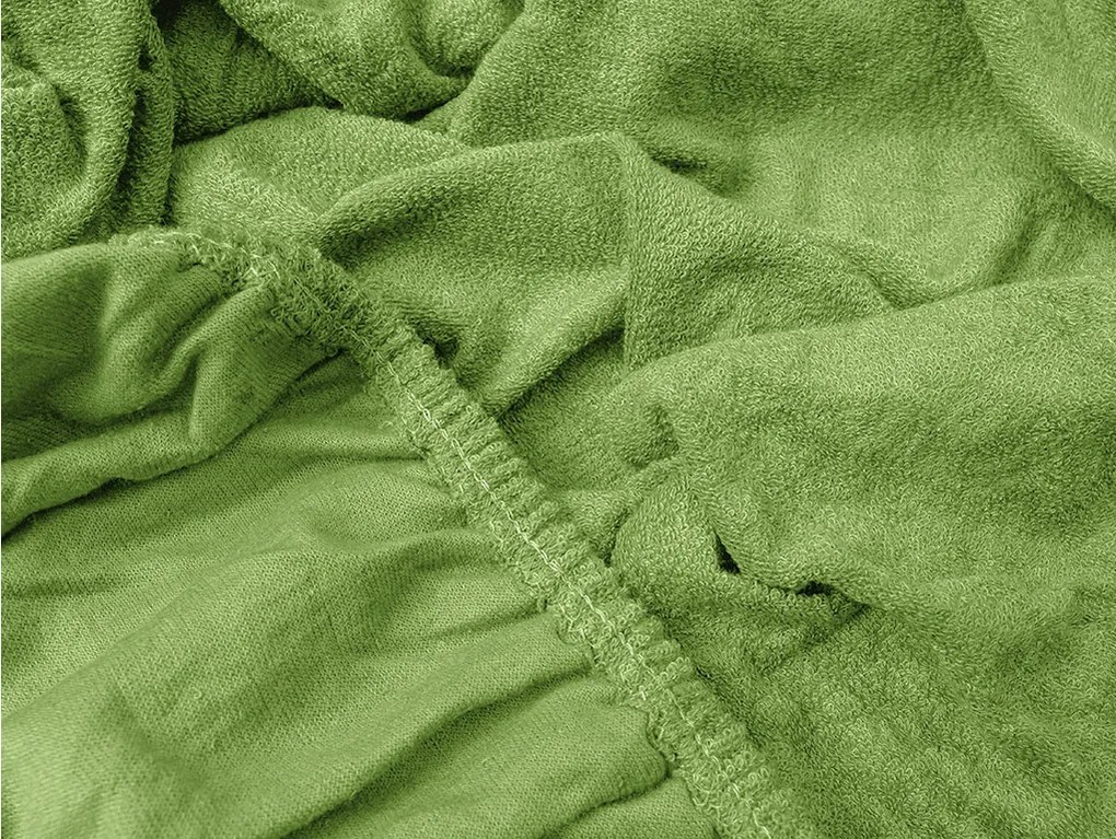 PrzytulneMieszkanie.pl Prześcieradło frotte EXCLUSIVE zielone 160x200 cm