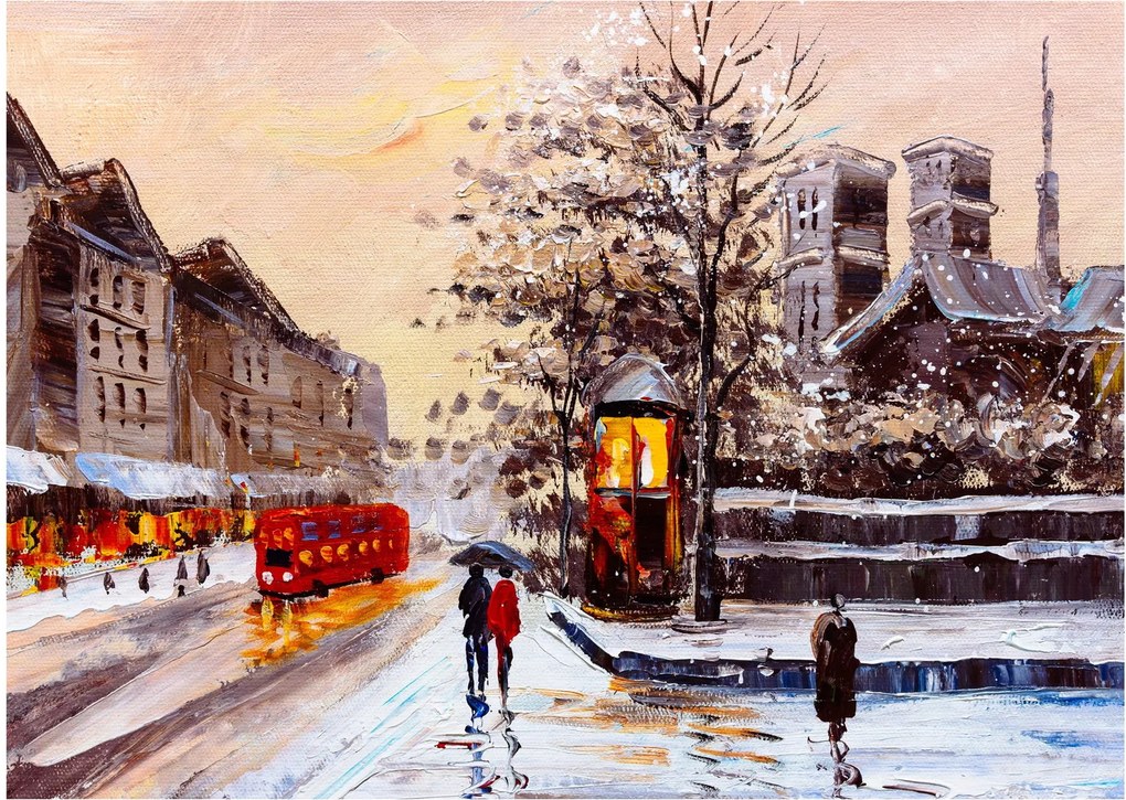 Obraz - Obraz miasta zimą (70x50 cm)