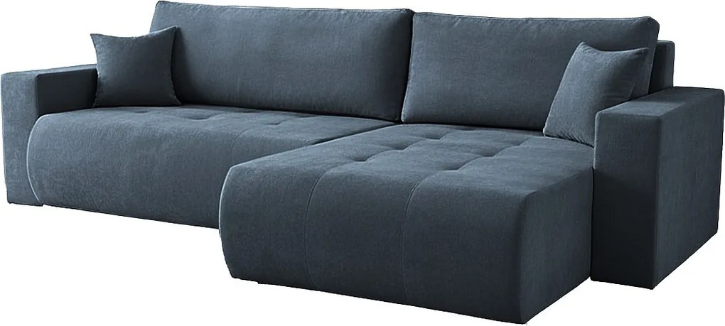 Uniwersalny narożnik do salonu Kora - tkanina Wind, niebieski