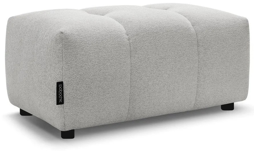 Jasnoszary podnóżek z tkaniny szenilowej Roxelane – Bobochic Paris