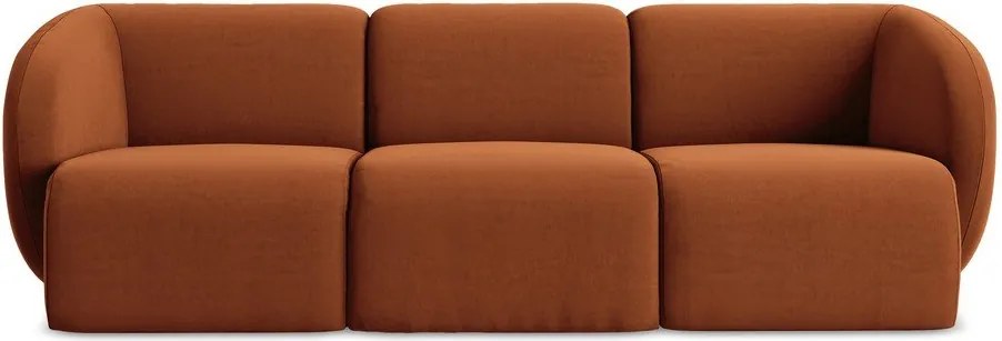Aksamitna sofa w kolorze terakoty 244 cm Lani – Makamii