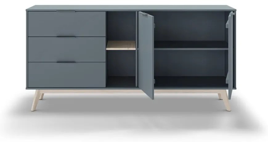 Szarozielona komoda 165x80x40 cm Pisco – Marckeric