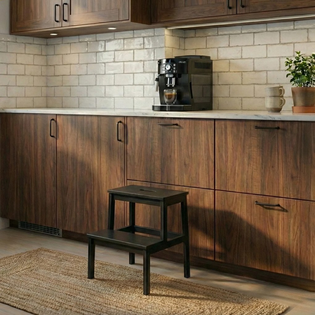 Bambusowy taboret ze schodkiem KROK, wys. 46 cm