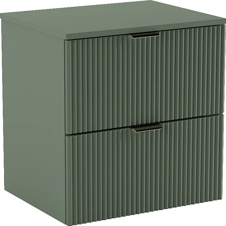 Szafka pod umywalkę WENA, ryflowane fronty, Willy, 60x60x47 cm, Szałwiowa