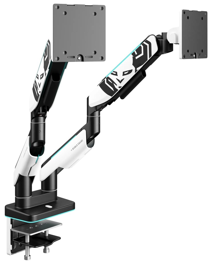 Podwójny uchwyt na monitory 49 cali, biało-czarny X-Arm Dual RGB