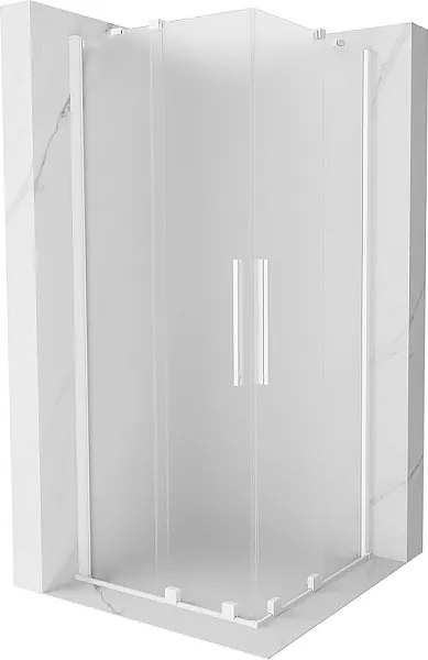 Mexen Velar Duo kabina prysznicowa rozsuwana 90 x 90 cm, szron, biała - 871-090-090-32-20