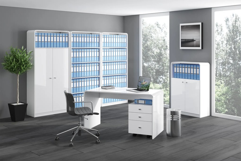 Biurko w wysokim połysku Milano Hubertus HGW