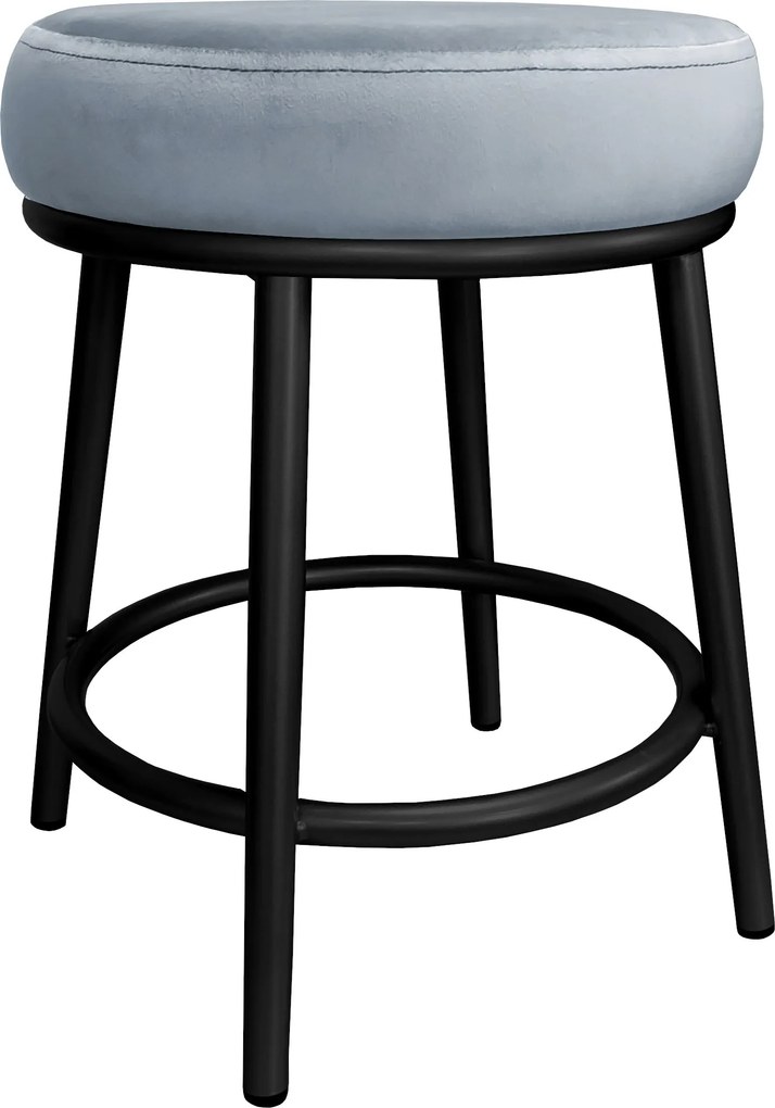 Taboret Ben tkanina Welur stelaż metalowy STOŁEK LOFT : Kolor Stelaża - Czarny , Kolor tkaniny - VELVET - BL06, Typ tkaniny - Velvet