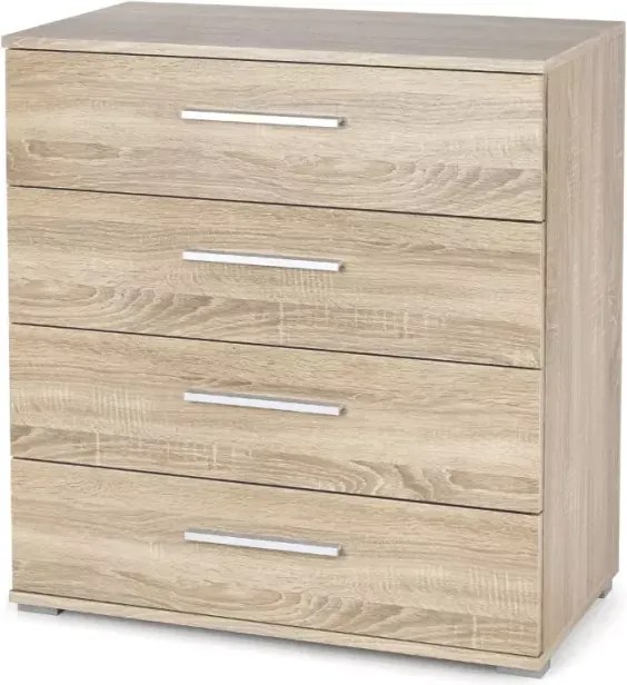 Komoda Mobi KM-3 w kolorze dąb sonoma / biały – elegancki mebel do salonu, sypialni lub przedpokoju