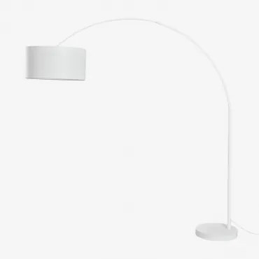 Lampa Stojąca Do Użytku Zewnętrznego Z Lnu I Żelaza Vonera Gardenia Biel - Sklum