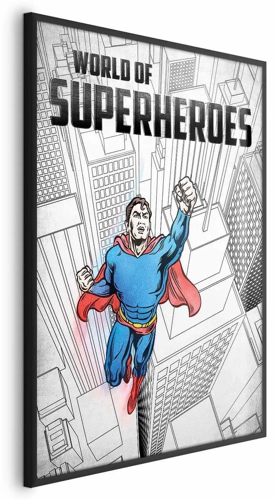 Plakat Superheroes 21x30 cm z ramą czarną bez marginesu ARTGEIST B