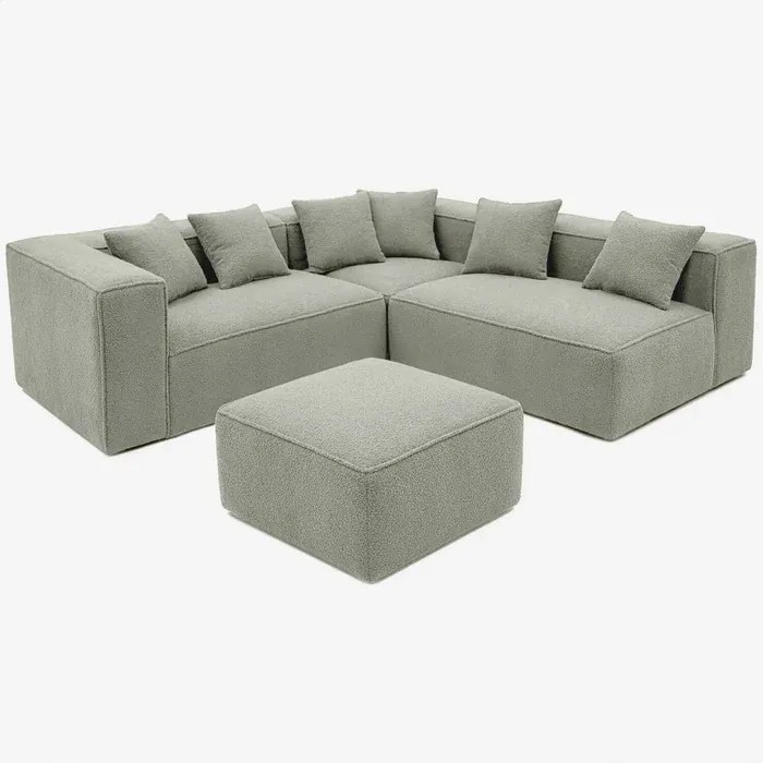 Narożnik Modułowy CERIO Szary Boucle Nowoczesny