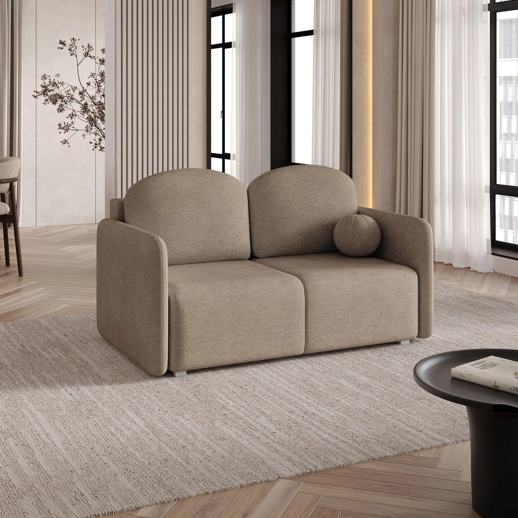 Masseno Sofa SUVI II z funkcją spania i pojemnikiem na pościel, Rozkładana sofa - Brązowy, NEVE 16