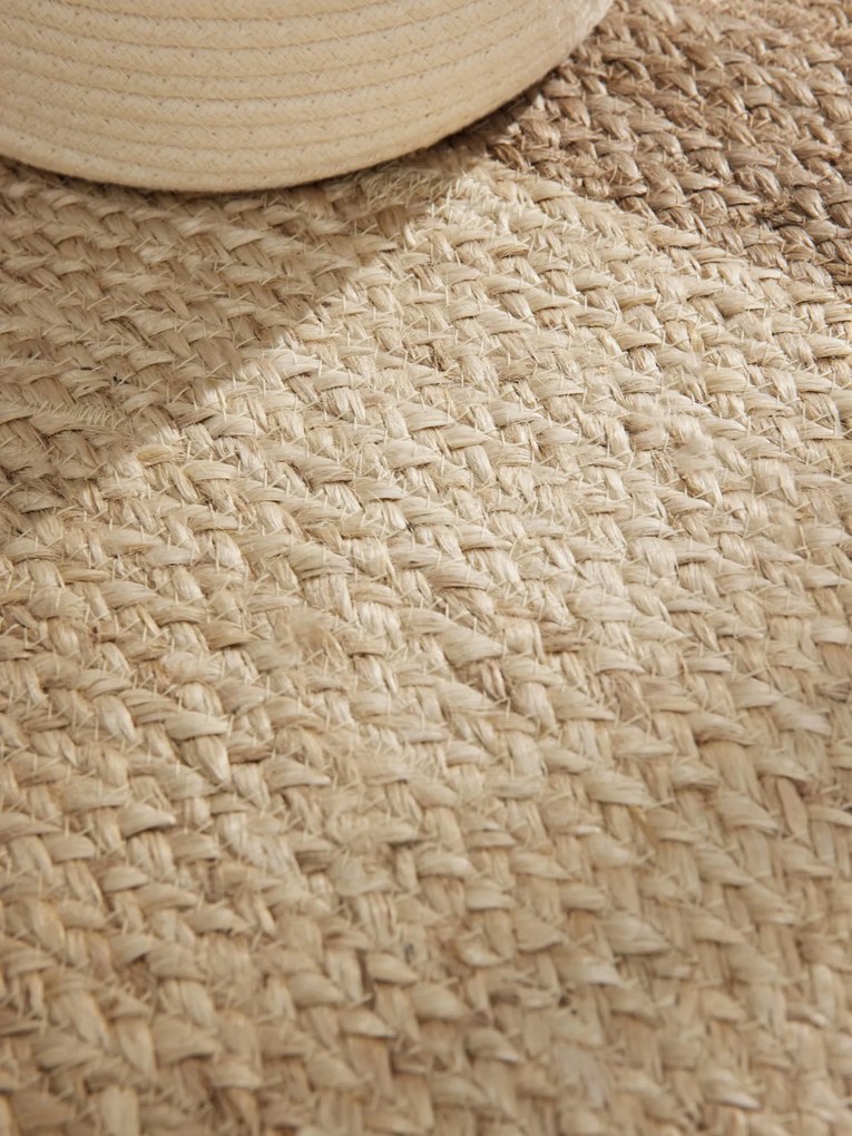 Dywan naturalny jutowy Jutta beżowy 200 cm x 200 cm koło
