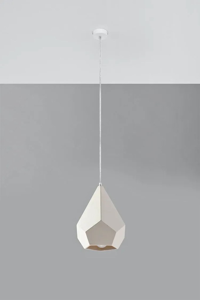 Biała geometryczna lampa wisząca S5-W97
