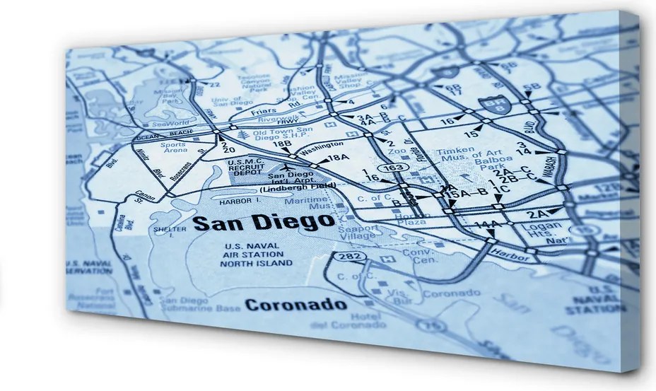 Obraz drukowany na płótnie Szczegółowa Mapa Miasta