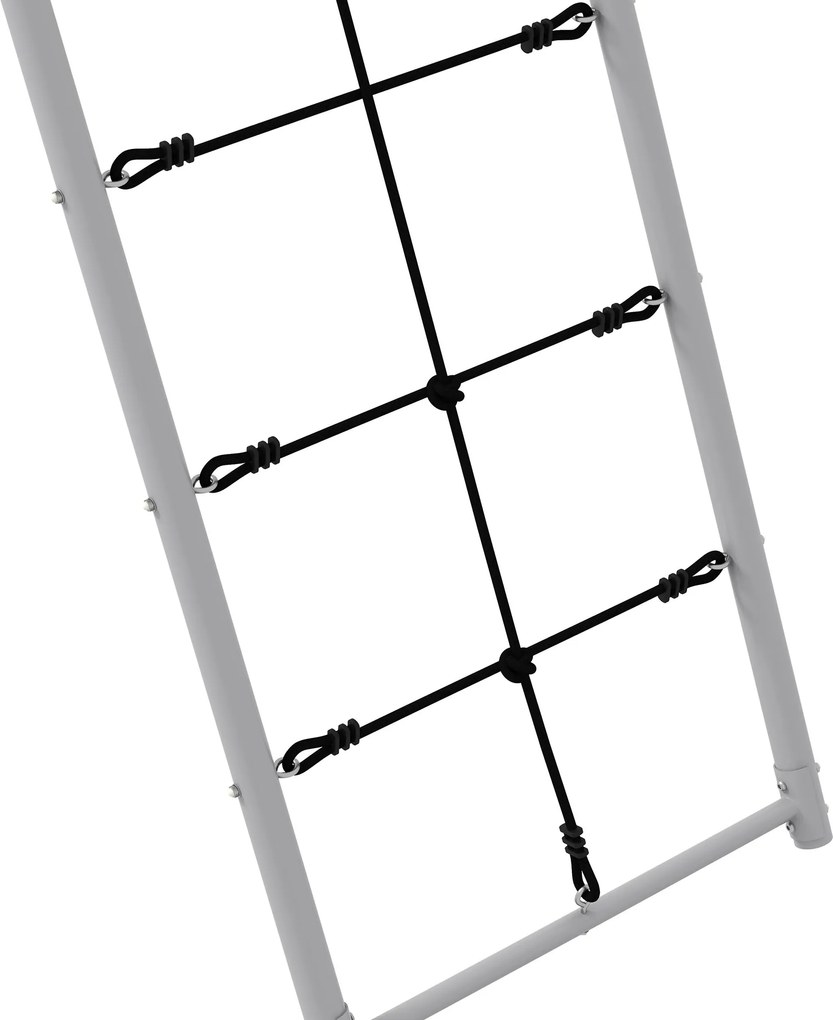 Outsunny Zestaw huśtawek dla dzieci z siatką do wspinaczki i drabinką, dla dzieci 3-8 lat, konstrukcja ze stali, Zielony