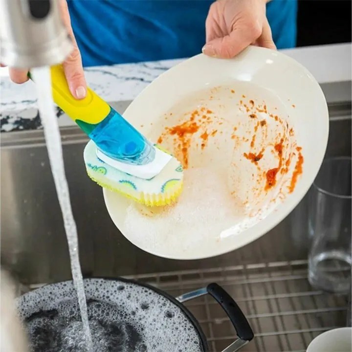 Scrub Daddy Dish Daddy gąbka do mycia naczyń z uchwytem i dozownikiem detergentu