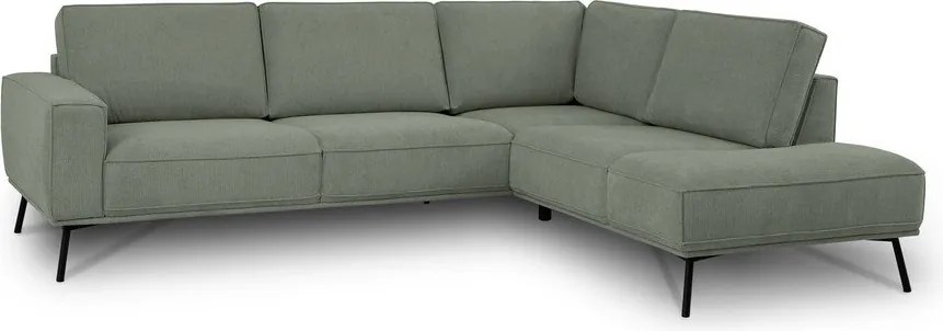 Zielony narożnik z tkaniny szenilowej (prawostronny/w kształcie litery L) Amsterdam – Scandic