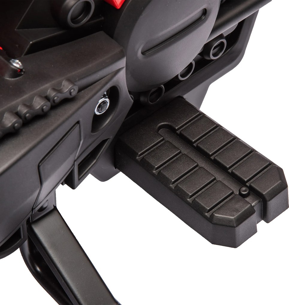 AIYAPLAY Motocykl Elektryczny dla Dzieci, Napęd 6V, Kółka Boczne, Klakson, Dźwięk Startu, 3-8 Lat, Czerwony