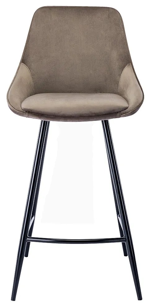 Zestaw 2 stołków barowych MASURIE – welur – kolor taupe