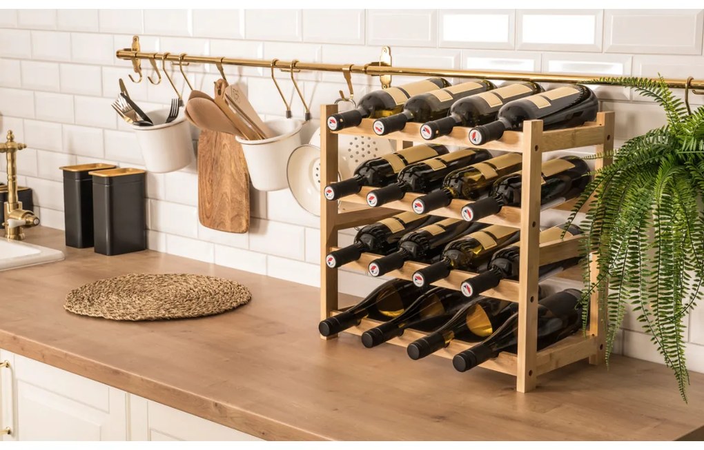 G21 Bambusowy regał na wino, 16 butelek
