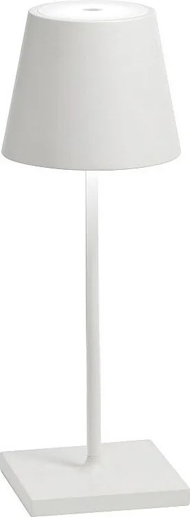 Lampa stołowa LED Zafferano Poldina Pro Mini White z możliwością ładowania i ściemniania, z czasem pracy baterii do 12 godzin