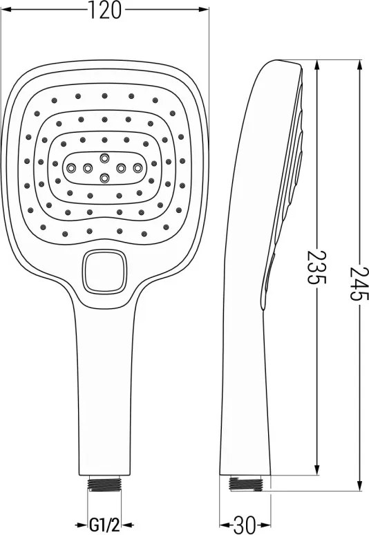 Mexen R-17 rączka prysznicowa 3-funkcyjna, chrom - 79517-00