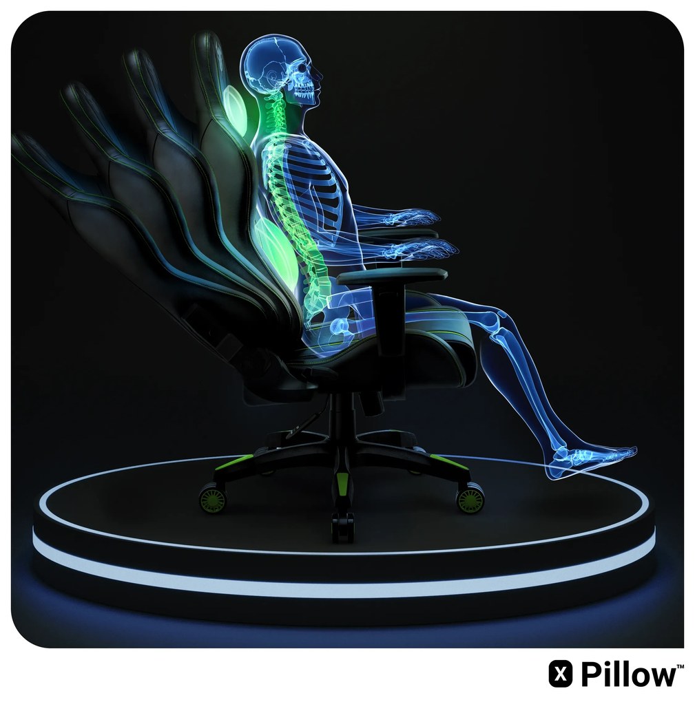 Fotel gamingowy Diablo X-One 2.0 Normal Size, czarno-zielony