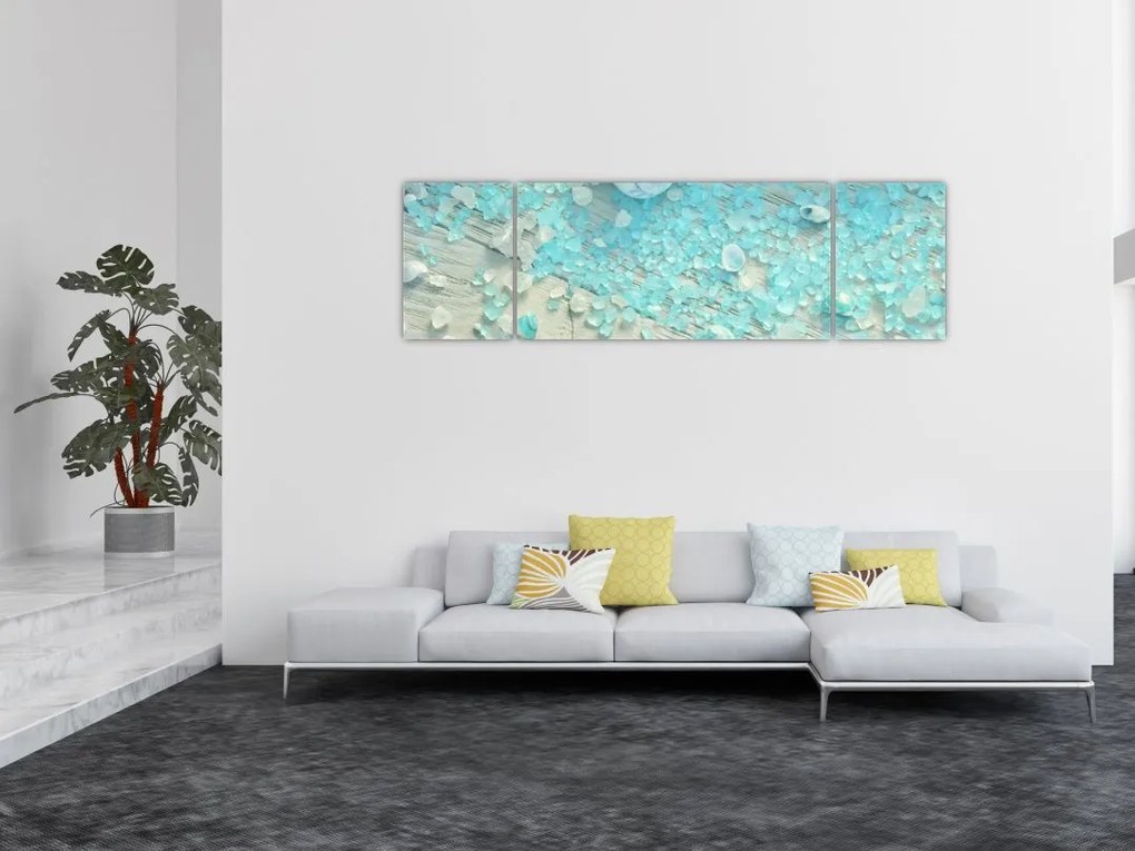 Obraz - Nadmorska atmosfera w turkusowych odcieniach (170x50 cm)