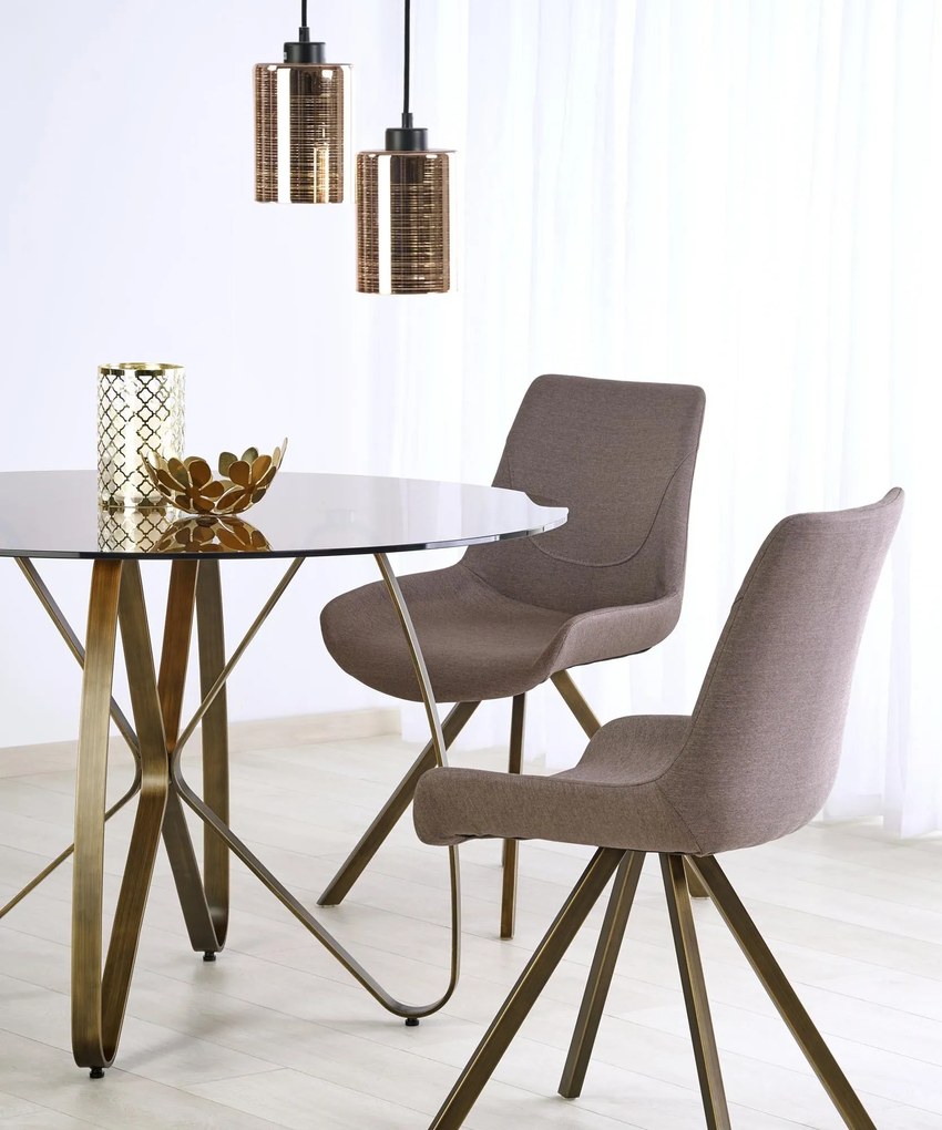 Designerski stół z okrągłym blatem ze szkła Lungo