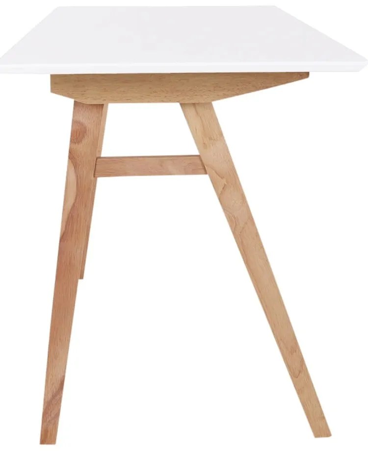 Biały stół z brązowymi nogami House Nordic Vojens Desk, dł. 120 cm