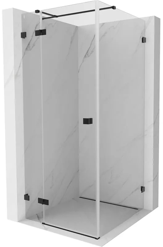 Mexen Lunar T kabina prysznicowa uchylna lewa 70 x 70 cm, transparent, czarna - 834T-070-070-70-00-L