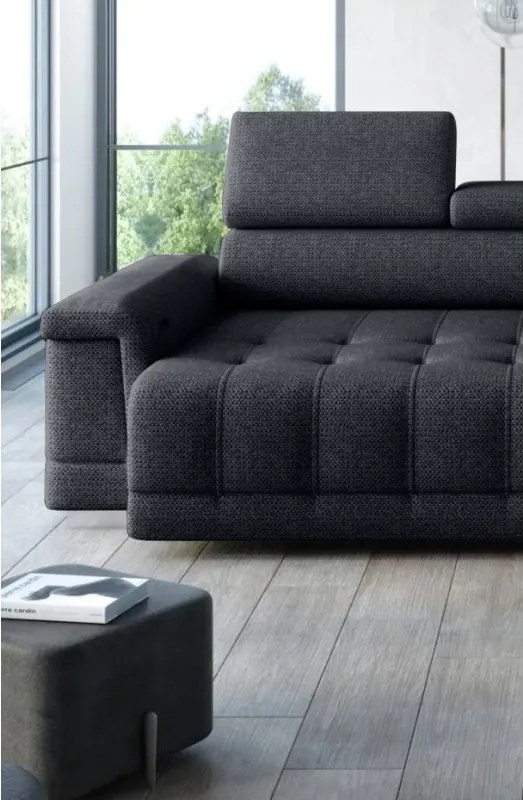 Narożnik CAMPO S z elektryczną regulacją siedziska Prawostronny w tkaninie MEMPHIS 20 WERSAL