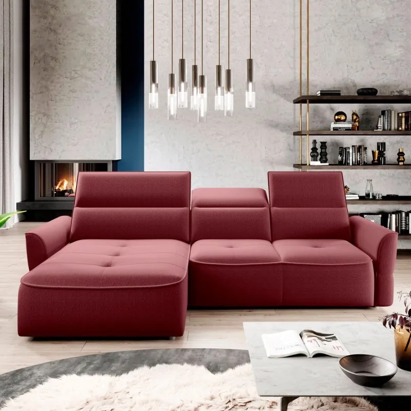 Narożnik MURILLO S Mini z elektryczną regulacją siedziska Lewostronny w tkaninie VOGUE 07 WERSAL