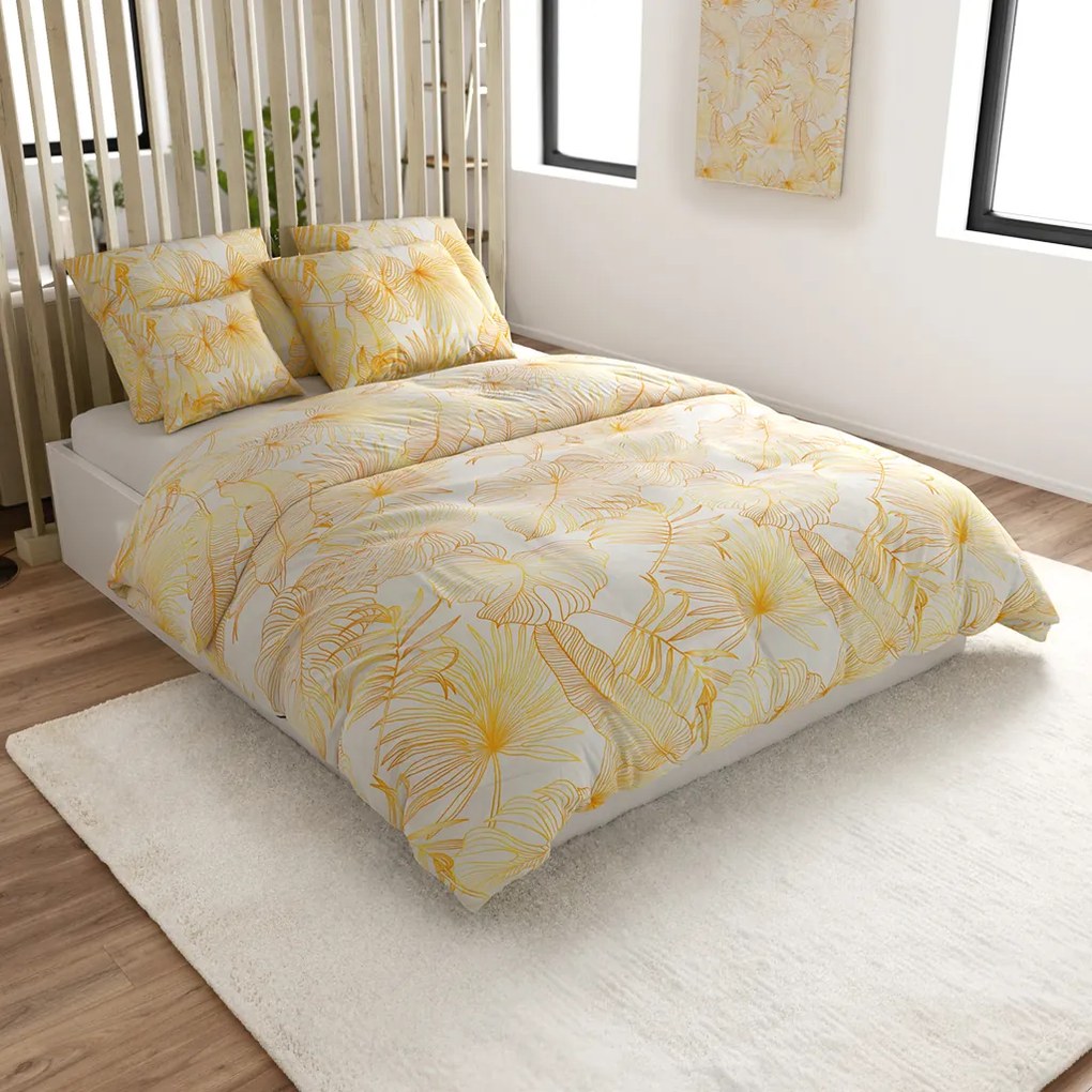 PrzytulneMieszkanie.pl PrzytulneMieszkanie.pl Pościel z mikrowłókna PALMERA kremowa Rozmiar pościeli: 70 x 80 cm | 140 x 200 cm