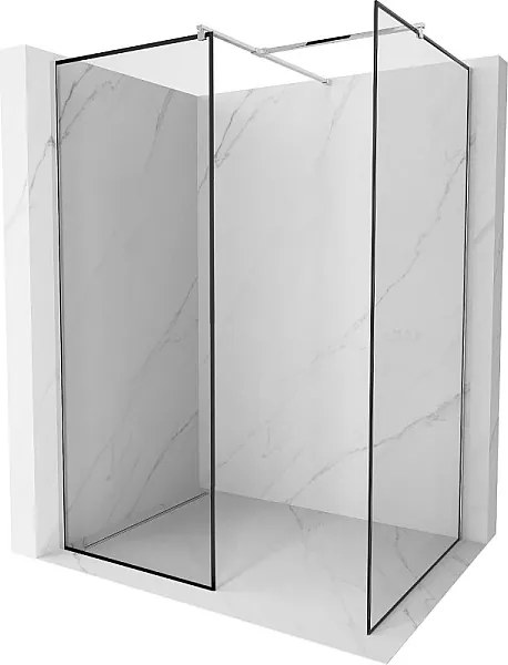Mexen Kioto ścianka prysznicowa Walk-in 150 x 80 cm, czarna ramka, chrom - 800-150-202-01-70-080